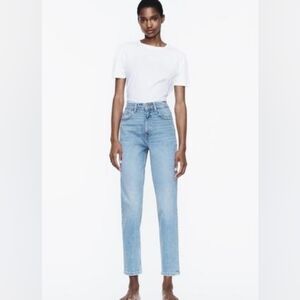 Zara mom fit high rise slim leg ankle comfort 4 nwt new